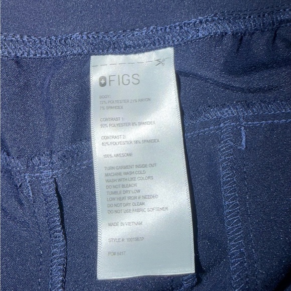 FIGS Isabel High-Waisted Wide-Leg Scrub Pants Navy Women’s size XL Petite - Picture 4 of 4